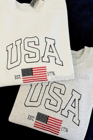 Embroidered American Flag Sweatshirt A Patriotic Symbol of Pride and Unity