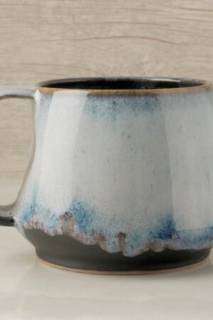 Handmade Mountain FluxBlue Handle Mugs Elevate Your Home with Unique Ceramic Art