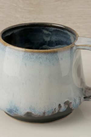 Handmade Mountain FluxBlue Handle Mugs Elevate Your Home with Unique Ceramic Art