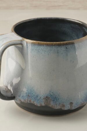 Handmade Mountain FluxBlue Handle Mugs Elevate Your Home with Unique Ceramic Art