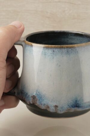 Handmade Mountain FluxBlue Handle Mugs Elevate Your Home with Unique Ceramic Art