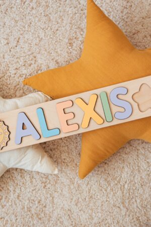 Personalized Name Puzzle Montessori Toy for Toddlers, Nursery Decor, and Baby Shower Gift