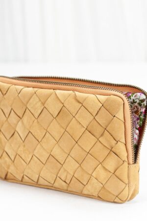 The Chloe Handcrafted Leather Wallet Clutch with Zippered Phone Case