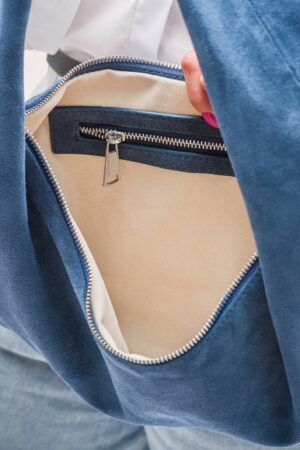 Captivating Blue Suede Hobo A Versatile Shoulder Bag for Style and Comfort