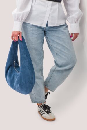 Captivating Blue Suede Hobo A Versatile Shoulder Bag for Style and Comfort