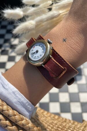 Timeless Elegance Rare 1920s Brass Trench Wristwatch with Non-Original Leather Strap