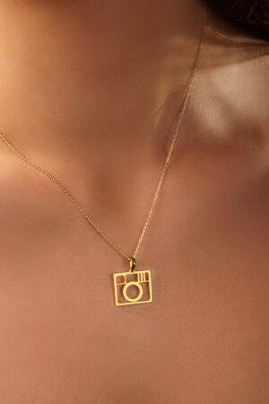 18K Gold Plated Camera Necklace Capture Memories with Style