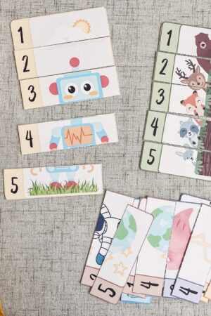 5 Piece Vertical Counting Puzzles Playful Learning for Toddlers and Preschoolers