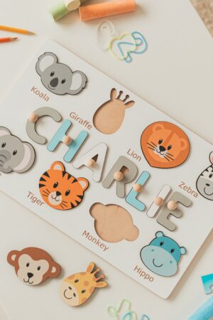 Personalized Woodland Animal Puzzle A Cherished Gift for Baby Showers, Birthdays, and Christmas