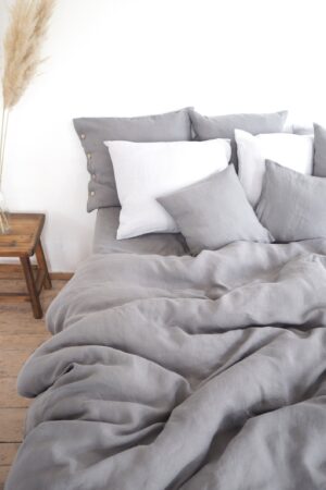 Embrace Nature's Tranquility Gray Linen Bedding for a Serene Slumber