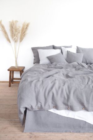 Embrace Nature's Tranquility Gray Linen Bedding for a Serene Slumber