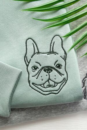 Personalized Pet Portrait Embroidered Sweatshirt Capture Your Furry Friend's Charm