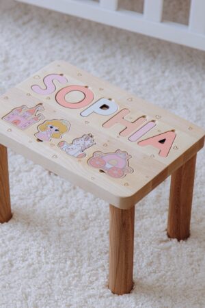 Personalized Wooden Name Puzzle Stool A Unique and Educational Gift for Toddlers