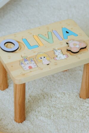 Personalized Wooden Name Puzzle Stool A Unique and Educational Gift for Toddlers