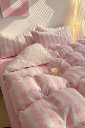 Striped Haven Indulge in the Softness of Double Gauze Cotton Bedding