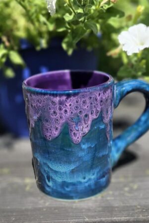 Peacock Purple Jumbo Mug 28 Oz of Enchanting Elegance, a Majestic Addition to Your Morning Ritual