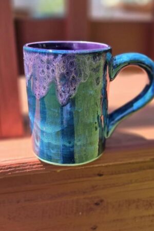 Peacock Purple Jumbo Mug 28 Oz of Enchanting Elegance, a Majestic Addition to Your Morning Ritual