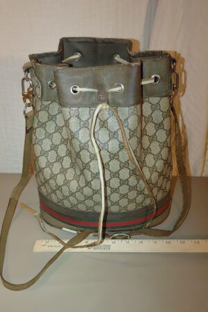 Vintage Gucci Monogram Bucket Drawstring Bag A Timeless Treasure from the 1970s