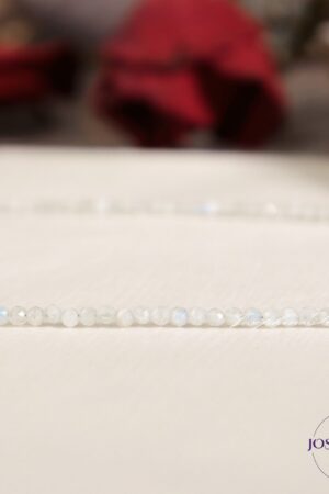 White Moonstone Beaded Choker Minimalist, Dainty, and Healing