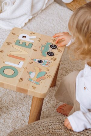 Personalized Name Puzzle Stool The Perfect Gift for Toddlers and Babies