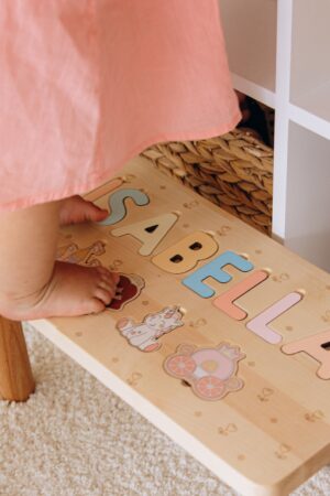 Personalized Wooden Name Puzzle Stool A Unique and Educational Gift for Toddlers