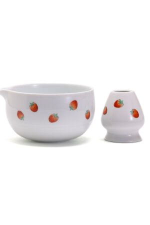 Exquisite Hand-Painted Strawberry Chawan Bowl Elevate Your Matcha Ritual with Premium Accessories