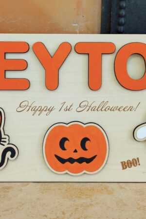 Personalized Wooden Name Puzzle for Halloween Spooky Fun for Little Trick-or-Treaters