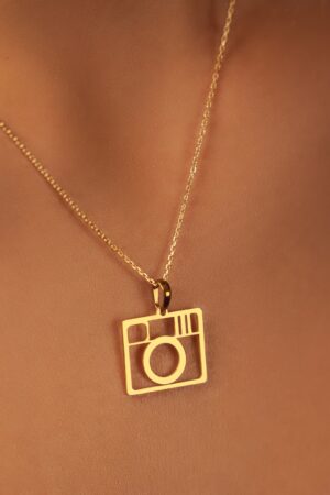 18K Gold Plated Camera Necklace Capture Memories with Style