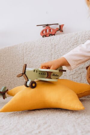 16 Vibrant Aircrafts Personalized Wooden Toys for Imaginative Play and Sensory Development