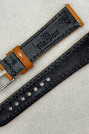 Premium Caramel Tan Italian Vegetable Tanned Full Grain Leather Watch Strap with Quick Release