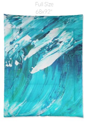 Coastal Boho Comforter Ocean Wave Art for a Serene Bedroom or Beach Home