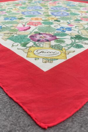 Authentic Vintage 90s Gucci Silk Scarf Elevate Your Style with Timeless Elegance