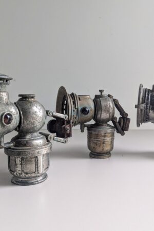 Three Antique Vintage Joseph Lucas Bicycle Lamps Illuminate Your Ride with Timeless Charm