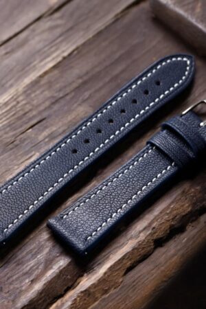 Handmade Alran Sully Navy Leather Watch Strap Elevate Your Timepiece with Premium Craftsmanship