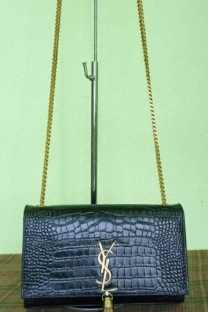 Yves Saint Laurent Kate Tassel Embossed Croc Leather Shoulder Bag T180724