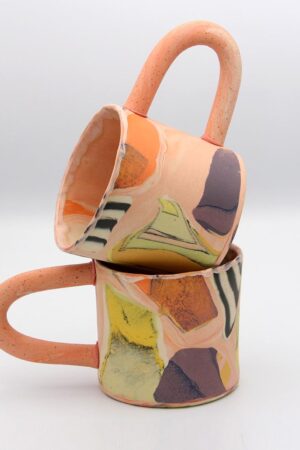 Mesmerizing Marbled Nerikomi Mug A Kaleidoscope of Colors in Ceramic