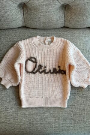 Personalized Baby Sweater Embroidered Sweatshirt, Custom Newborn Gift