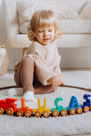 Personalized Wooden Train Name with Magnets A Unique First Birthday Gift for Boys