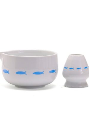 Exquisite Hand-Painted Fish Ceramic Matcha Bowl with Spout Elevate Your Tea Ceremony