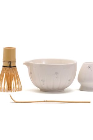 Handcrafted Dandelion Matcha Bowl Set Experience the Art of Japanese Tea Ceremony