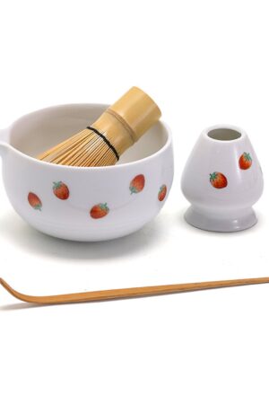 Exquisite Hand-Painted Strawberry Chawan Bowl Elevate Your Matcha Ritual with Premium Accessories