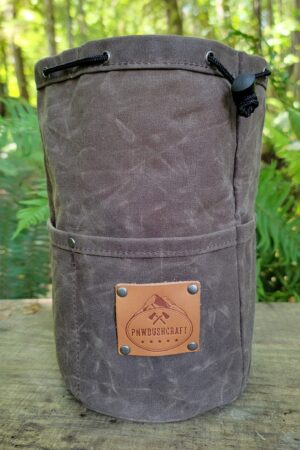 Cedar Bag with Pockets and Leather Label for Outdoor Gear, Camping, and Bushcraft