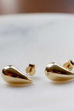 14k Gold Bottega Earrings Elevate Your Style with Solid Gold Teardrop Studs