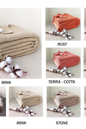 Ultra-Soft Rose Cotton Gauze Throw Year-Round Comfort and Breathability