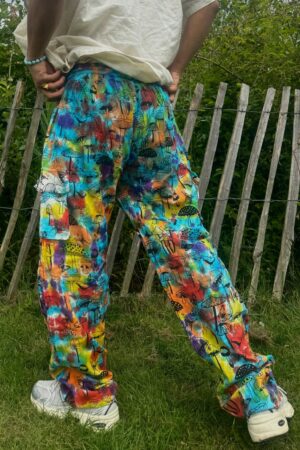 Groovy Tie-Dye Hippie Pants Mushroom Magic for Festival Vibes and Yoga Bliss