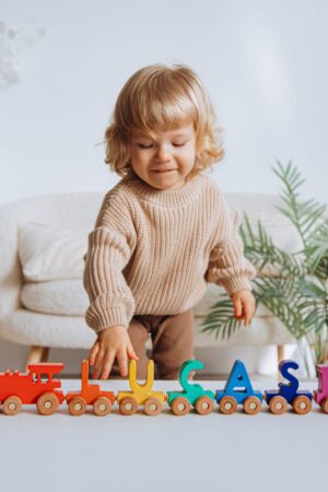 Personalized Wooden Train Toy for Toddlers A Unique Gift for Birthdays, Christmas, and Baby Showers