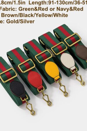 GG Supreme Canvas and Leather Crossbody Strap in Green, Red, Brown, and Yellow