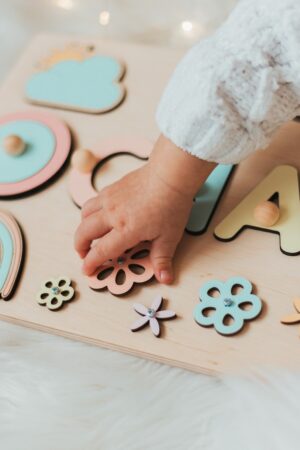 Personalized Baby Girl Busy Board A Unique 1st Birthday Gift, Custom Name Puzzle, Montessori Toy, Baptism Gift, Christmas Present