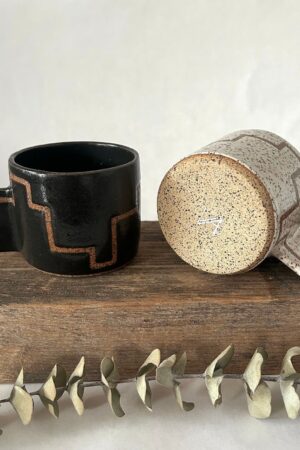 Abstract Lines Geometric Espresso Cups A Ceramic Masterpiece for Coffee Aficionados