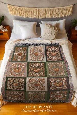 Cozy Autumn Vibes Retro Pumpkin Blanket for Whimsical Fall Decor